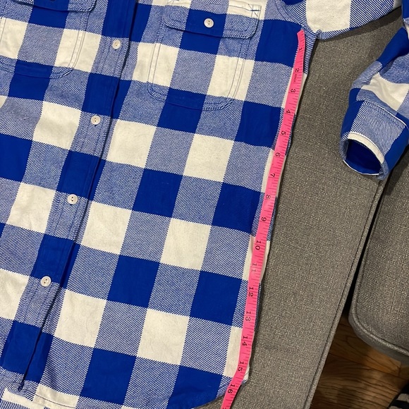 Madewell Classic ExBoyfriend Buffalo Plaid light Blu Checker Button down Flannel - Picture 11 of 13